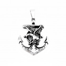 60cm x 3mm Ketting + Anker Hanger Adelaar en Roer Heren - Roestvrij Stalen