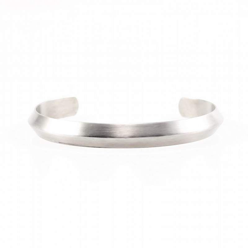 Dames - Heren zilverkleurige Stalen Bangle Armband Dames - Heren zilverkleurige Stalen Bangle Armband