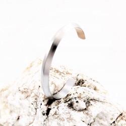 Dames - Heren zilverkleurige Stalen Bangle Armband