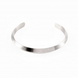 Dames - Heren zilverkleurige Stalen Bangle Armband