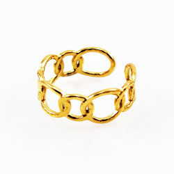 Stalen Verstelbare Schakels Dames Ring Gold Plated