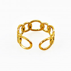 Stalen Verstelbare Schakels Dames Ring Gold Plated