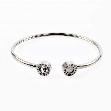 Zilverkleurige Roestvrij Stalen Dames Open Armband