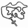 65cm Ketting + Kruis Hanger - Stalen Verouderd Zilverkleur - Schakelketting Dames - Heren