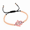 Roségoudkleurige Roestvrij Stalen Kralen Armband met Hand van Fatima