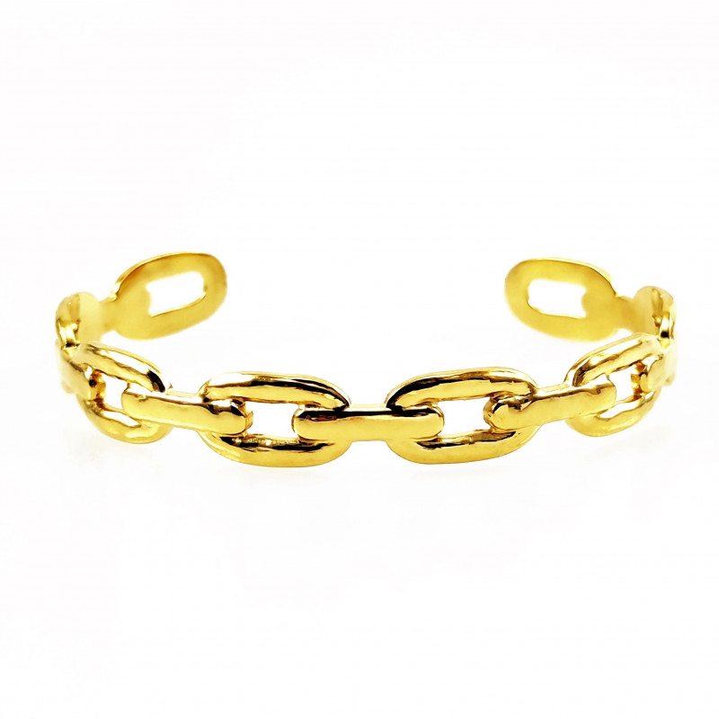 Stalen Dames Schakel Armband Bangle Gold Plated Stalen Dames Schakel Armband Bangle Gold Plated