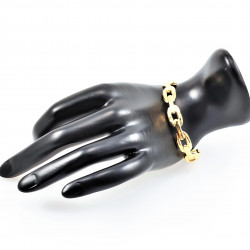 Stalen Dames Schakel Armband Bangle Gold Plated