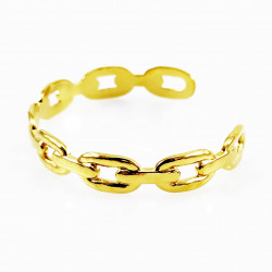 Stalen Dames Schakel Armband Bangle Gold Plated