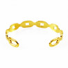 Stalen Dames Schakel Armband Bangle Gold Plated