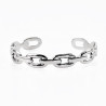 Zilverkleurige Stalen Schakel-Armband Dames Bangle