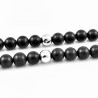 Natuurlijke Onyx-Stenen Heren Kralenketting - Leliebloem Hanger
