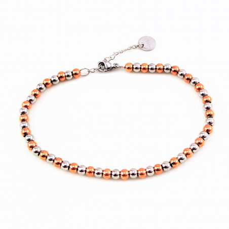 Roségoudkleurig en zilverkleurige Stalen Kralen Armband Dames - Heren