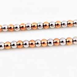 Roségoudkleurig en zilverkleurige Stalen Kralen Armband Dames - Heren