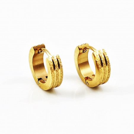 Goudkleurige Stalen Oorringen Zanddessin Dames - Heren