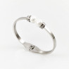 VISSON Bangle - Dames Armband met Parels - Roestvrij Staal