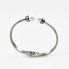 VISSON Bangle - Dames Armband met Parels - Roestvrij Staal