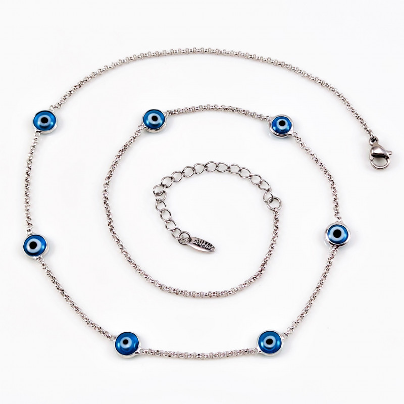 Dames XUPING Rhodium Plated Ketting - Hemelsblauw Turkse Ogen Dames XUPING Rhodium Plated Ketting - Hemelsblauw Turkse Ogen