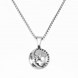 RVS Talisman Zon en Maan Hanger Dames - Heren