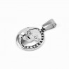 60cm x 3mm Ketting + Talisman Zon en Maan Hanger Dames - Heren - RVS