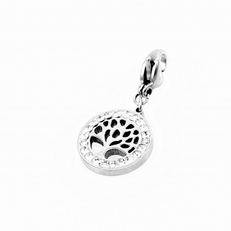 RVS Charm 1,2cm Strass Levensboom Hanger voor Armbanden - Kettingen