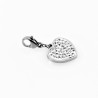 RVS Charm Strass Hart Hanger voor Armbanden - Kettingen