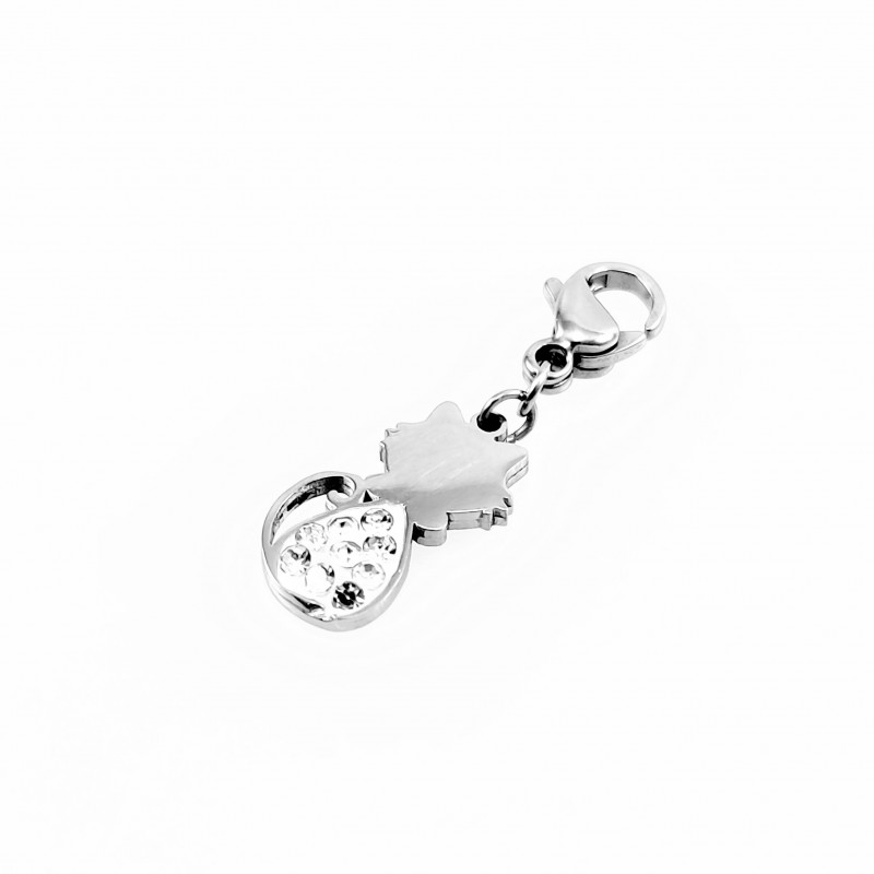 RVS Charm Strass Kat Hanger voor Armbanden - Kettingen