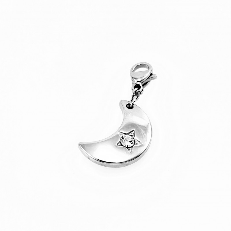 RVS Charm Halve Maan Hanger voor Armbanden - Kettingen RVS Charm Halve Maan Hanger voor Armbanden - Kettingen