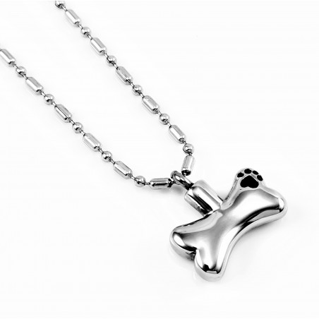 RVS Ketting + Memorial Urn Hondenbot Ashanger