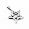 Dames - Heren Stalen Pentagram Hanger met Witte Zirkonia