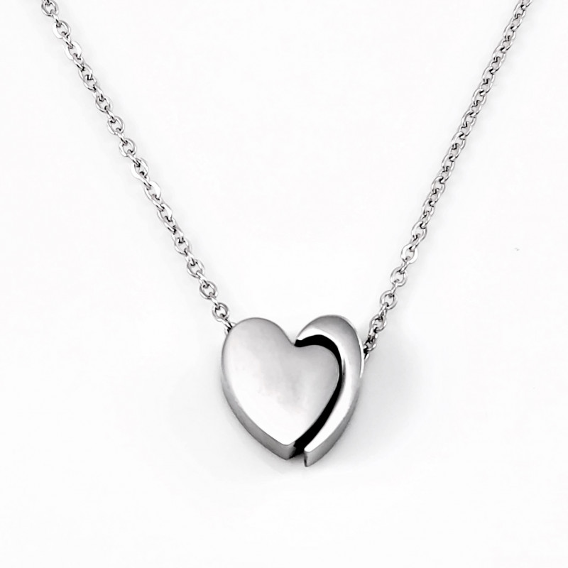 Dames zilverkleurige RVS Ketting met Hart Dames zilverkleurige RVS Ketting met Hart