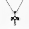 60cm x 3mm Jasseron Ketting + Angel Kruis Hanger Dames - Heren - Roestvrij Stalen