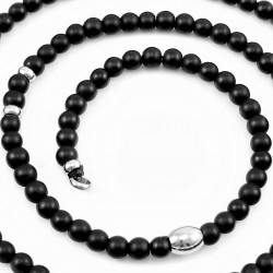 6,5mm Onyx Natuursteen Heren Kralenketting of Onyx Armband