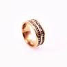 Dames Roségoudkleurig Roestvrij Stalen Ring met Strass