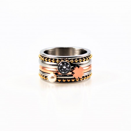 Multicolor Roestvrij Stalen Brede Dames Ring