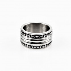 Zilverkleurige Roestvrij Stalen Brede Dames Ring