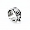 Zilverkleurige Roestvrij Stalen Brede Dames Ring