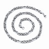 55cm x 6,5mm Zilverkleur Stalen Heren Koningsketting Platte - Schakels - Kruis
