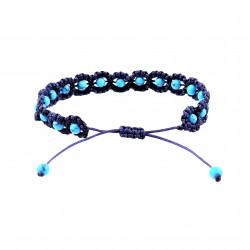 Handgemaakt Donkerblauw Macramé Armband - Turquoise Howliet Natuurstenen