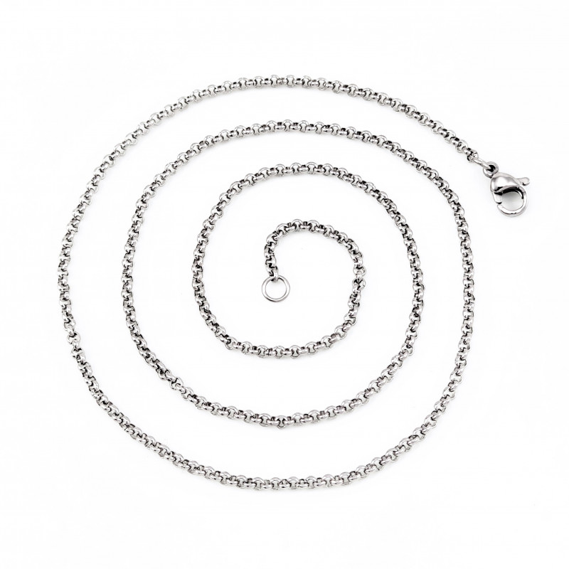 Stalen Mallorcaanse of Rolo Ketting 50cm x 2mm Dames & Heren Stalen Mallorcaanse of Rolo Ketting 50cm x 2mm Dames & Heren