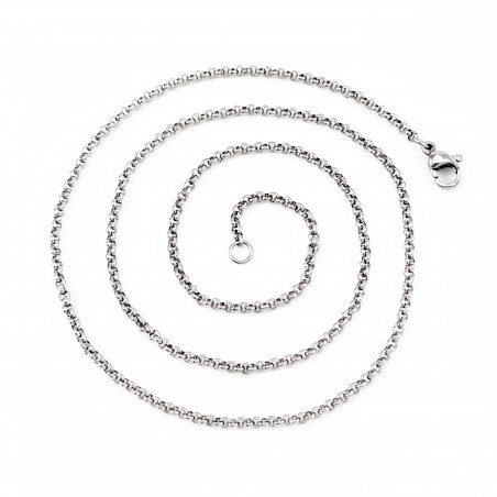 Stalen Mallorcaanse of Rolo Ketting 50cm x 2mm Dames & Heren