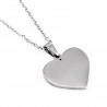 zilverkleurige RVS Ketting + Harthanger om te graveren