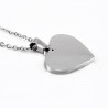 zilverkleurige RVS Ketting + Harthanger om te graveren