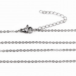 zilverkleurige RVS Ketting + Harthanger om te graveren