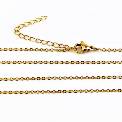 Goudkleurige RVS Ketting + Harthanger om te graveren