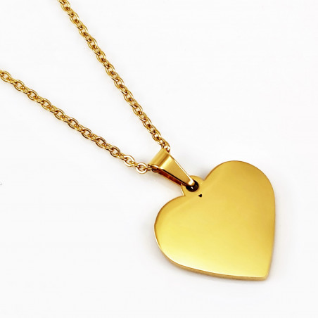 Goudkleurige RVS Ketting + Harthanger om te graveren
