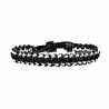 Handgemaakt Zwart-Zilverkleur Macramé Armband Dames- Heren