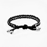 Handgemaakt Zwart-Zilverkleur Macramé Armband Dames- Heren