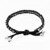 Handgemaakt Zwart-Zilverkleur Macramé Armband Dames- Heren