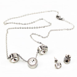 Roestvrij Stalen Set Dames Ketting + Oorbellen