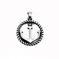 60cm x 3mm Ketting + Anker Hanger Heren - Stalen Zilverkleur - Symbool